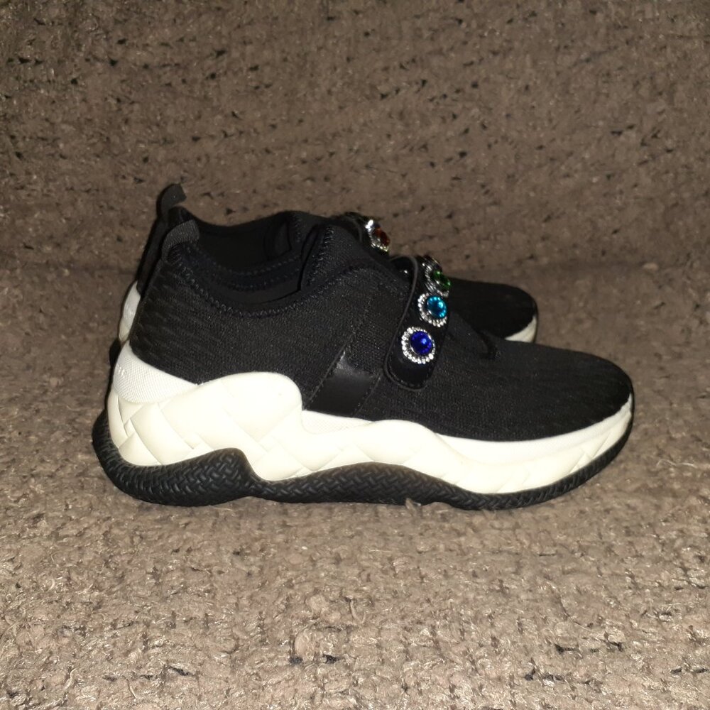 KURT GEIGER LONDON-Knit Jewel-Black-1.5" Platform-Colored Jewels-Sz 6-Excellent - Picture 4 of 8